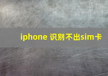 iphone 识别不出sim卡